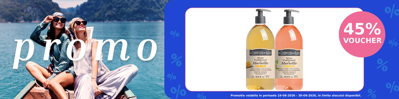 Promotie cu voucher aplicat in cos 45% la Le Comptoir du Bain