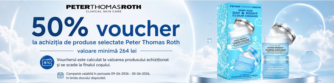 Promotie cu voucher aplicat in cos 50% la Peter Thomas Roth