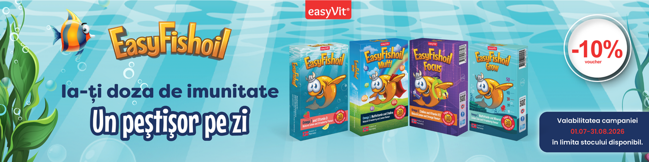 Promotie cu voucher aplicat in cos de 10% la EasyFish si EasyVit