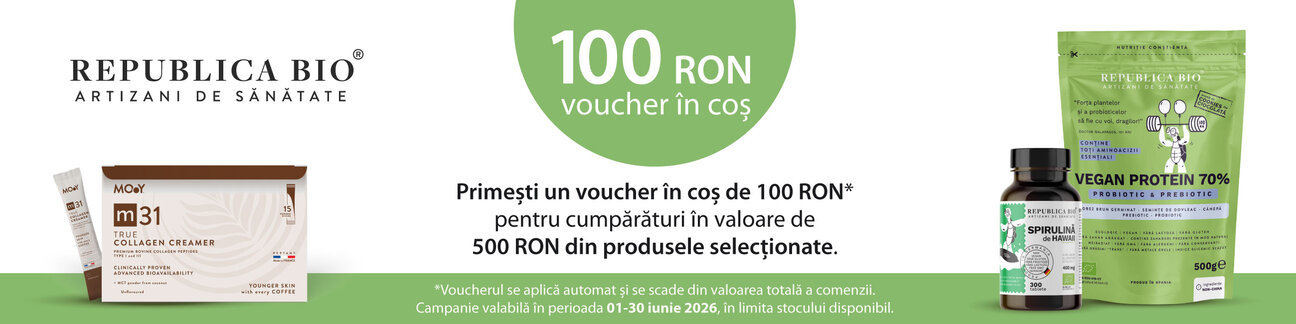 Promotie cu voucher aplicat in cos de 100 Ron la Republica Bio
