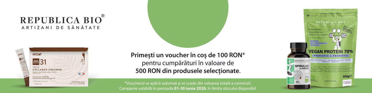 Promotie cu voucher aplicat in cos de 100 Ron la Republica Bio