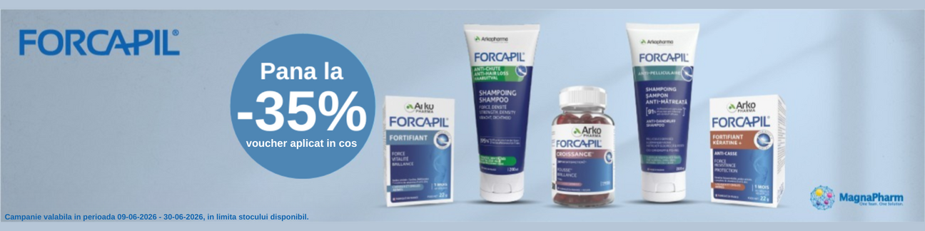 Promotie de pana la 35% voucher aplicat in cos la Forcapil