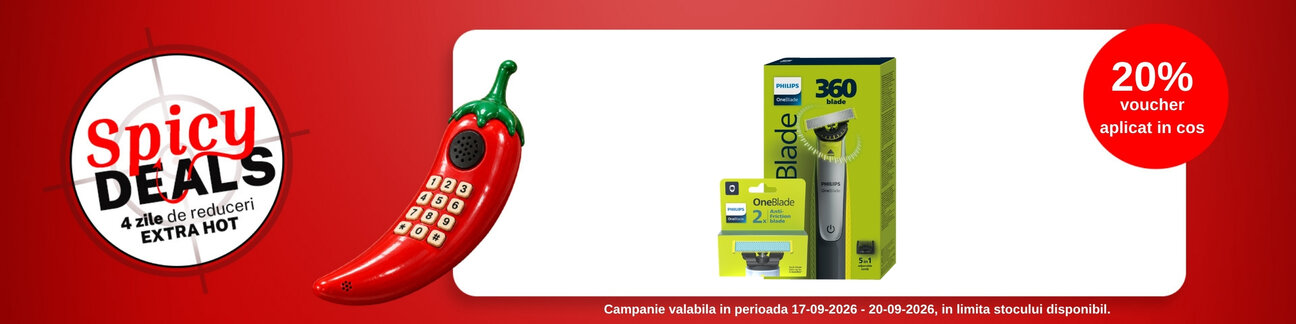 Spicy Deals cu 20% voucher aplicat in cos la Philips One Blade