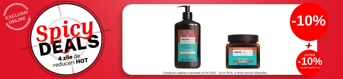 Spicy Deals cu Extra 10% voucher aplicat in cos la Arganicare