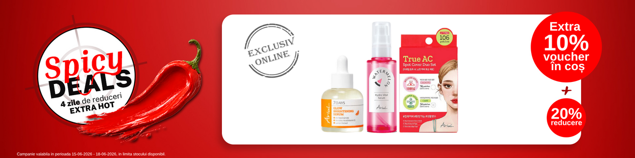 Spicy Deals cu extra 10% voucher aplicat in cos la Ariul