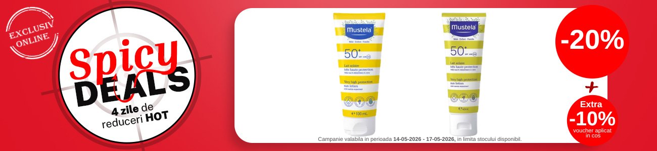 Spicy Deals cu Extra 10% voucher aplicat in cos la Mustela