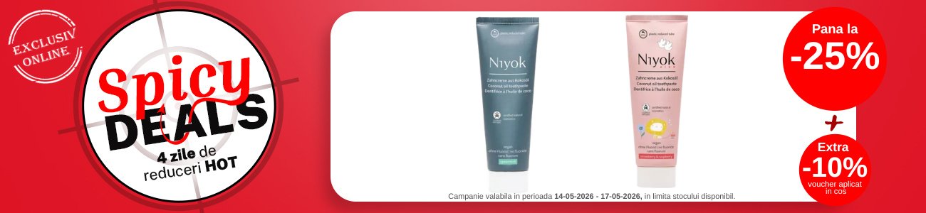 Spicy Deals cu Extra 10% voucher aplicat in cos la Niyok - Coconut Oil Toothpaste