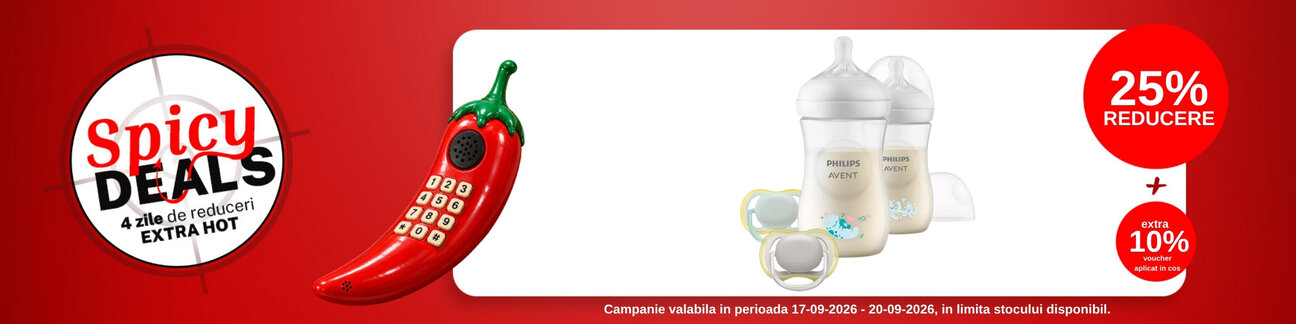 Spicy Deals cu extra 10% voucher aplicat in cos la Philips Avent