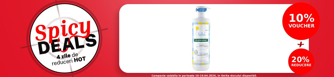 Spicy Deals cu extra voucher aplicat in cos 10% la Klorane
