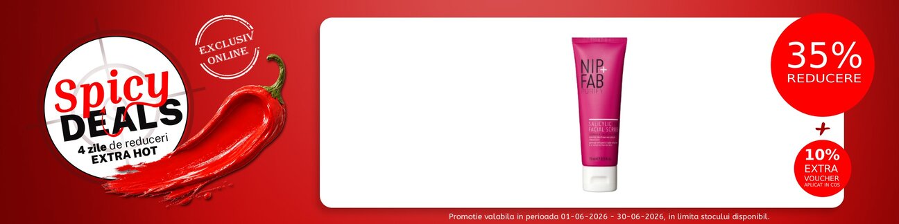 Spicy Deals cu extra voucher aplicat in cos 10% la Nip+Fab