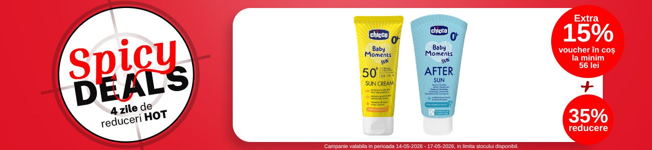 Spicy Deals cu voucher de 15% aplicat in cos la Chicco