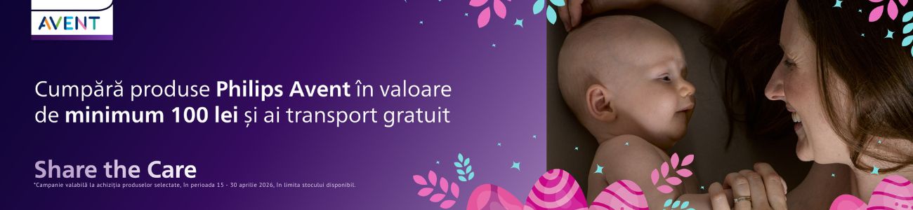 Transport gratuit la minim 100 lei la Philips Avent