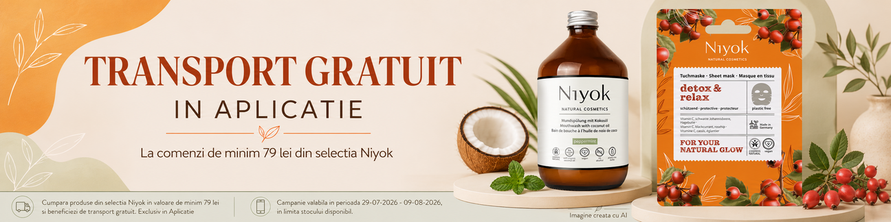 Transport gratuit la Niyok Exclusiv in Aplicatie