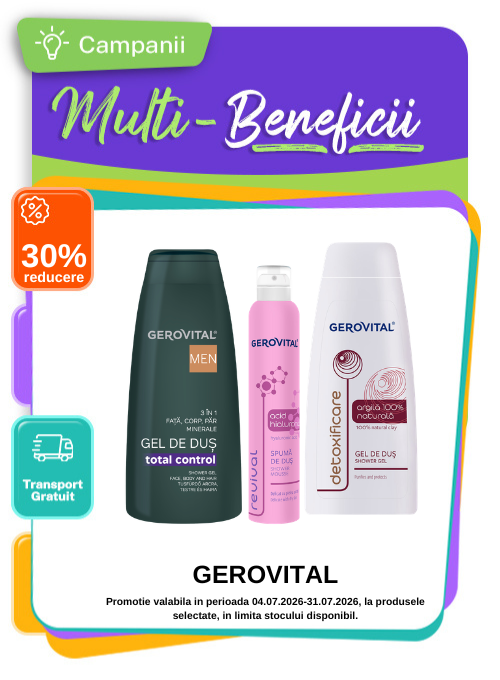 Multi-Beneficii la Gerovital Men, Deodorant si Gel de dus