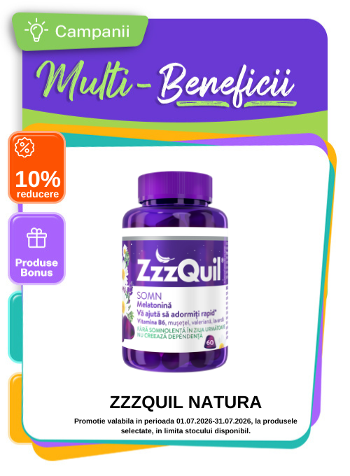 Multi-Beneficii la ZzzQuil Natura Melatonina