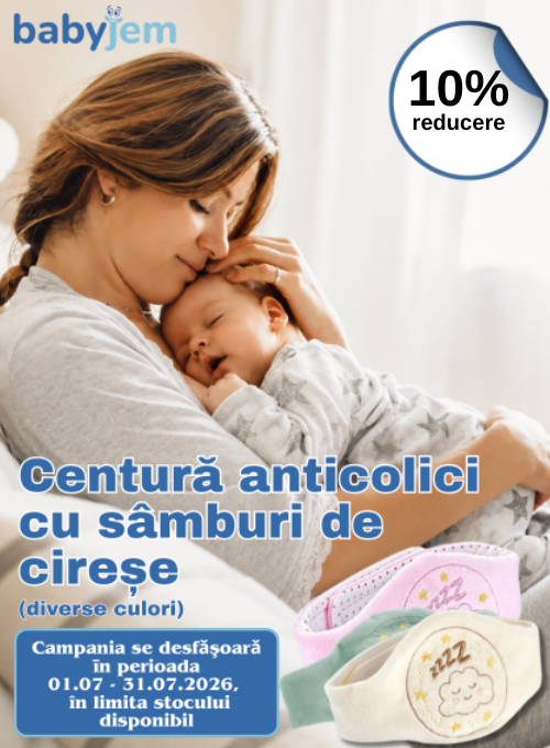 Promotie cu 10% reducere la BabyJem Centura anti colici