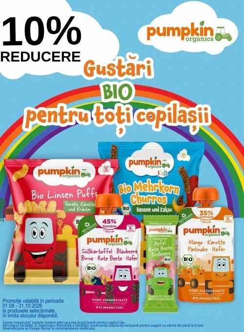 Promotie cu 10% reducere la Pumpkin Organics