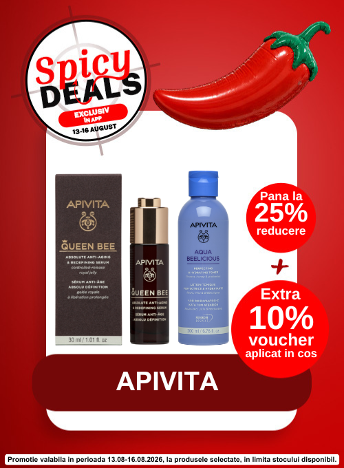 Promotie cu 10% voucher aplicat in cos la Apivita - Spicy Deals Exclusiv in Aplicatie