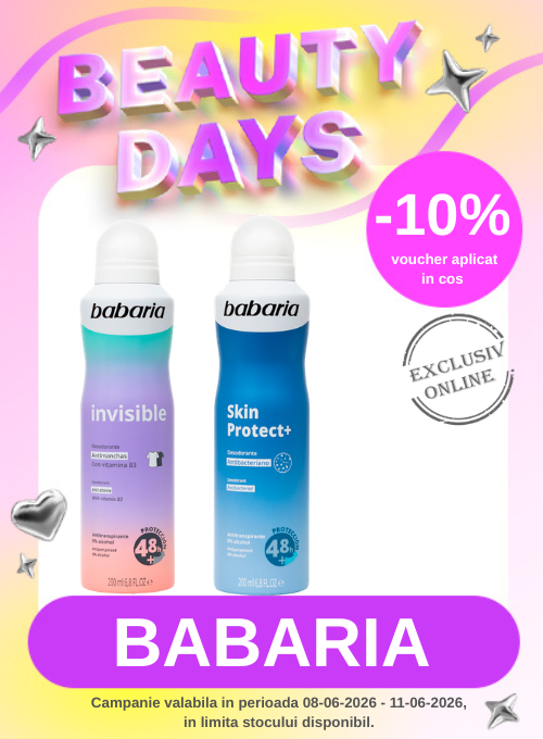 Promotie cu 10% voucher aplicat in cos la Babaria Beauty Days