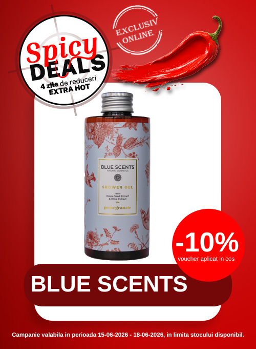 Promotie cu 10% voucher aplicat in cos la Blue Scents - Spicy Deals