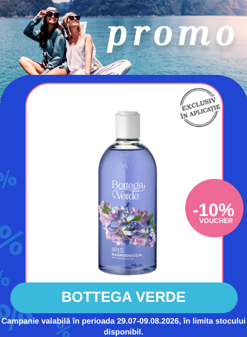 Promotie cu 10% voucher aplicat in cos la Bottega Verde Exclusiv in Aplicatie
