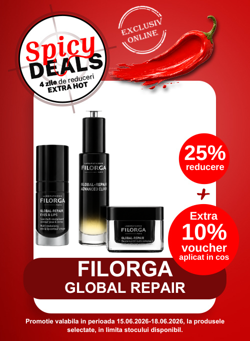 Promotie cu 10% voucher aplicat in cos la Filorga - Spicy Deals