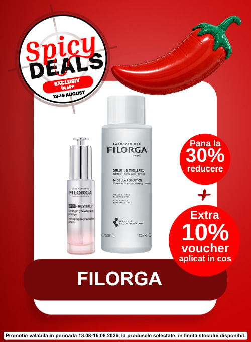 Promotie cu 10% voucher aplicat in cos la Filorga - Spicy Deals Exclusiv in Aplicatie