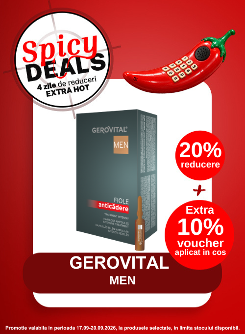Promotie cu 10% voucher aplicat in cos la Gerovital Men - Spicy Deals