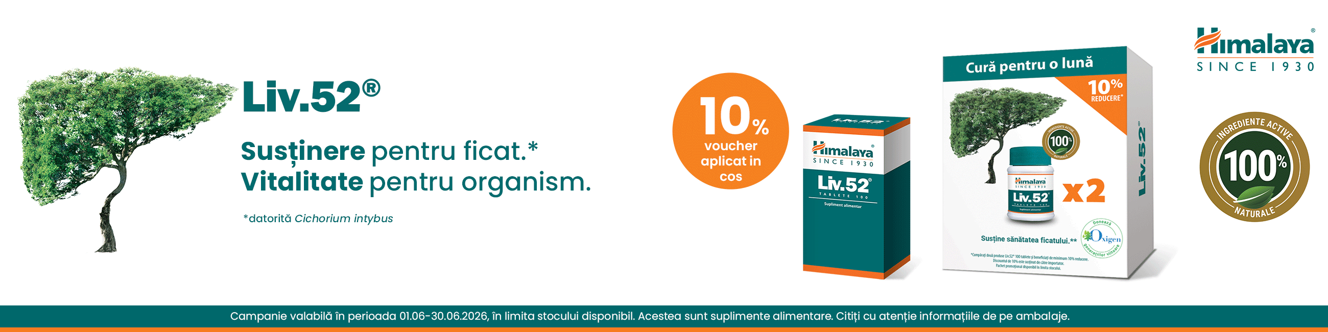Promotie cu 10% voucher aplicat in cos la Himalaya Liv 52