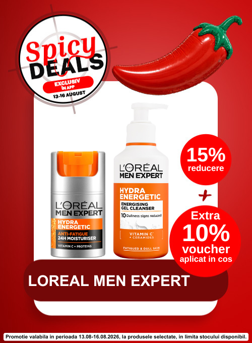 Promotie cu 10% voucher aplicat in cos la Men Expert - Spicy Deals Exclusiv in Aplicatie