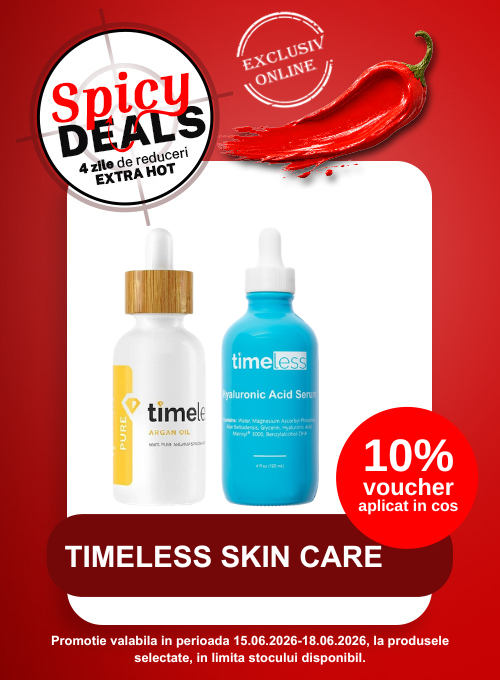 Promotie cu 10% voucher aplicat in cos la Timeless Skin Care - Spicy Deals