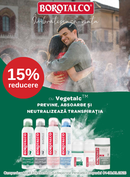 Promotie cu 15% reducere la Borotalco
