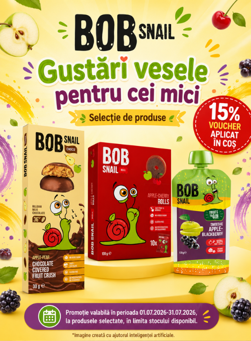 Promotie cu 15% voucher aplicat in cos la Bob Snail