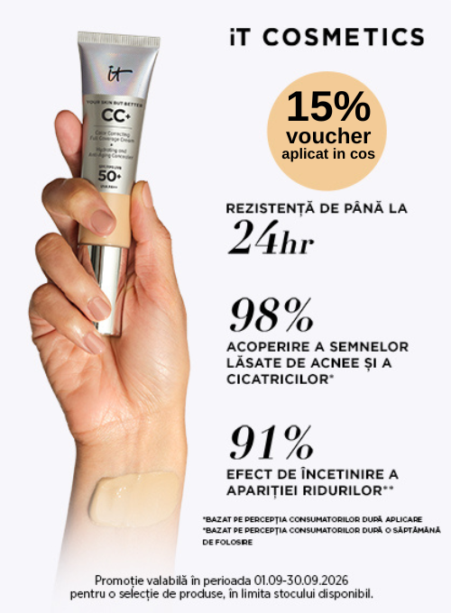 Promotie cu 15% voucher aplicat in cos la It Cosmetics