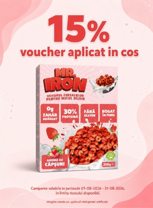 Promotie cu 15% voucher aplicat in cos la Mr. Iron