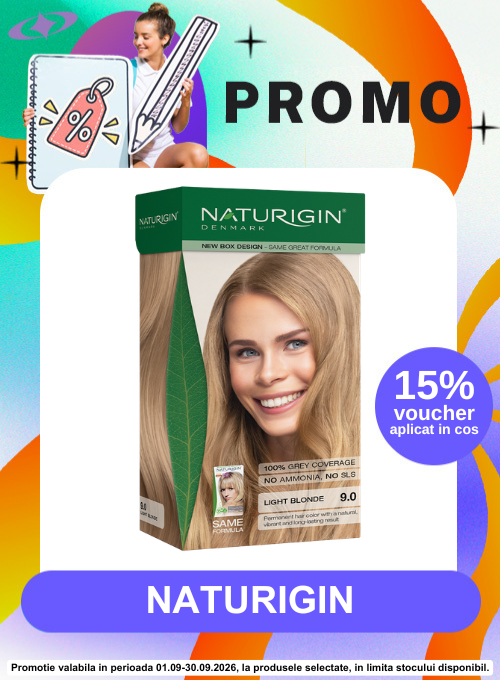 Promotie cu 15% voucher aplicat in cos la Naturigin