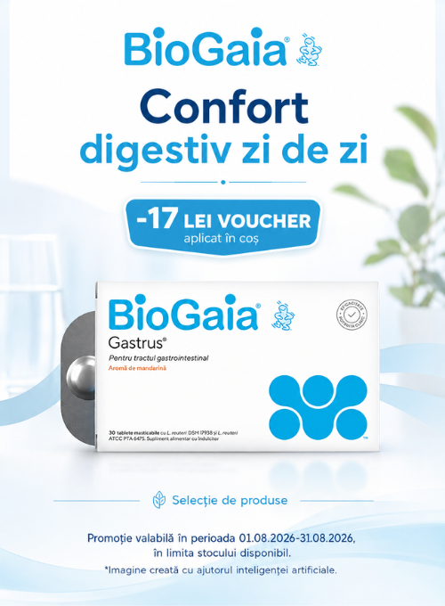 Promotie cu 17 lei voucher aplicat in cos la Probiotic BioGaia, 30 comprimate mesticabile, Gastrus