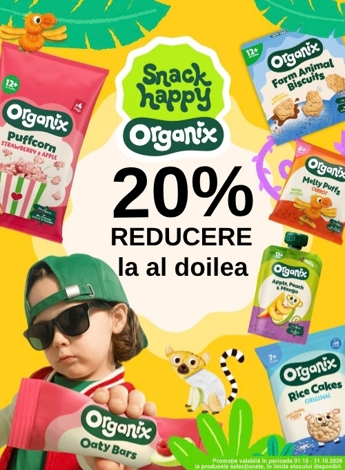 Promotie cu 20% reducere la al doilea produs Organix