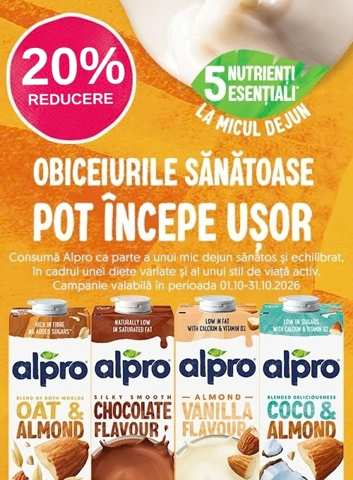 Promotie cu 20% reducere la Alpro