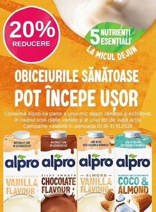 Promotie cu 20% reducere la Alpro