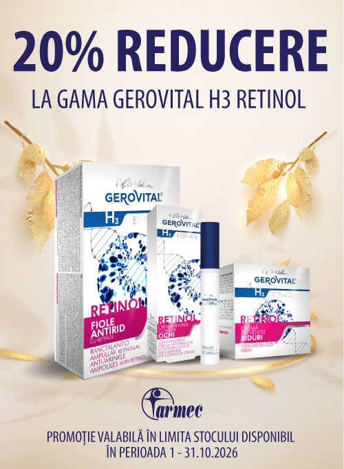Promotie cu 20% reducere la Gerovital H3 Retinol