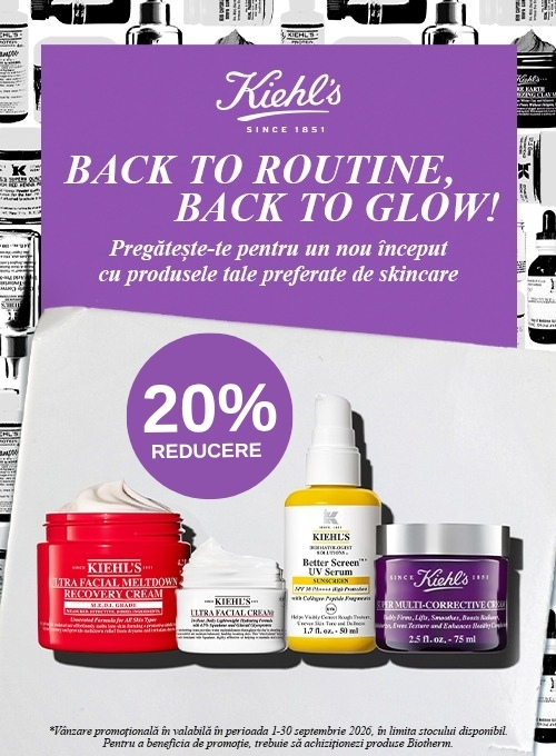 Promotie cu 20% reducere la Kiehls