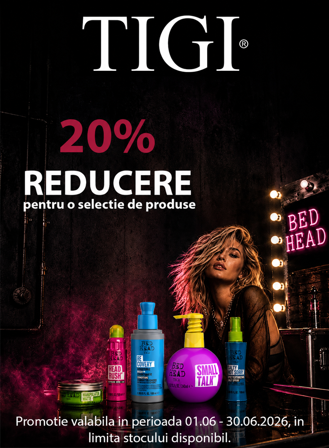 Promotie cu 20% reducere la Tigi