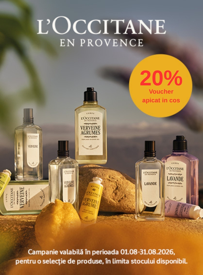Promotie cu 20% voucher aplicat in cos la L'Occitane