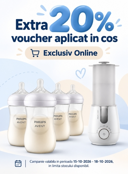 Promotie cu 20% voucher aplicat in cos la Philips Avent
