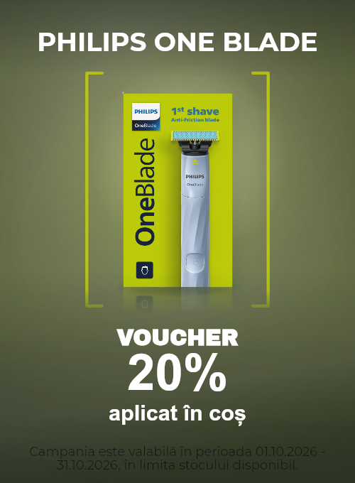 Promotie cu 20% voucher aplicat in cos la Philips One Blade