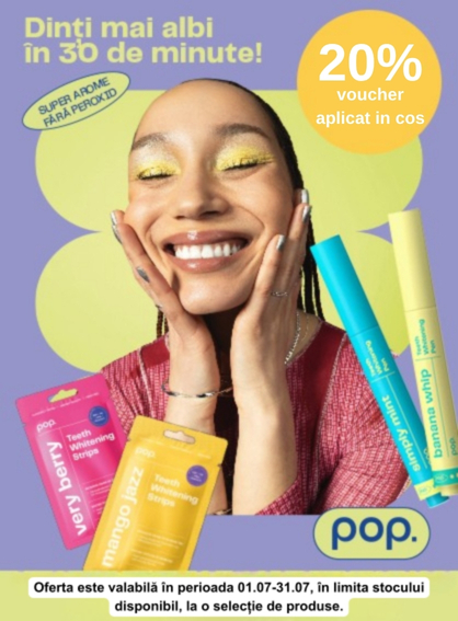 Promotie cu 20% voucher aplicat in cos la Smilepen Pop