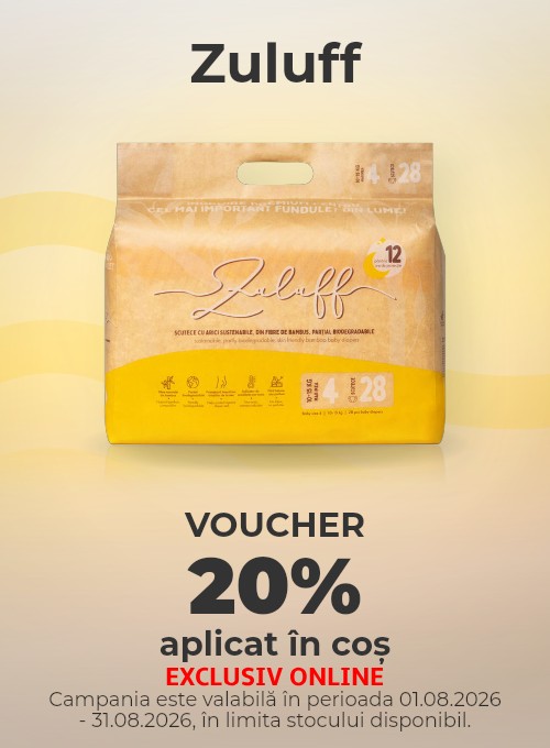 Promotie cu 20% voucher aplicat in cos la Zuluff
