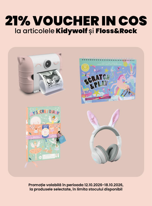 Promotie cu 21% voucher aplicat in cos la Floss&Rock si KidyWolf
