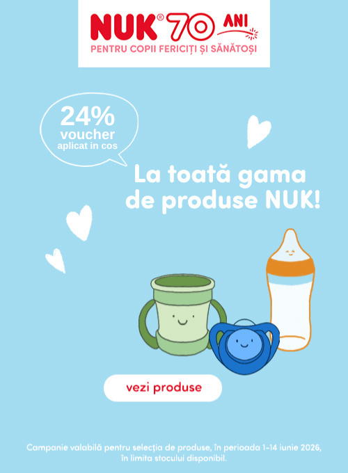 Promotie cu 24% voucher aplicat in cos la Nuk